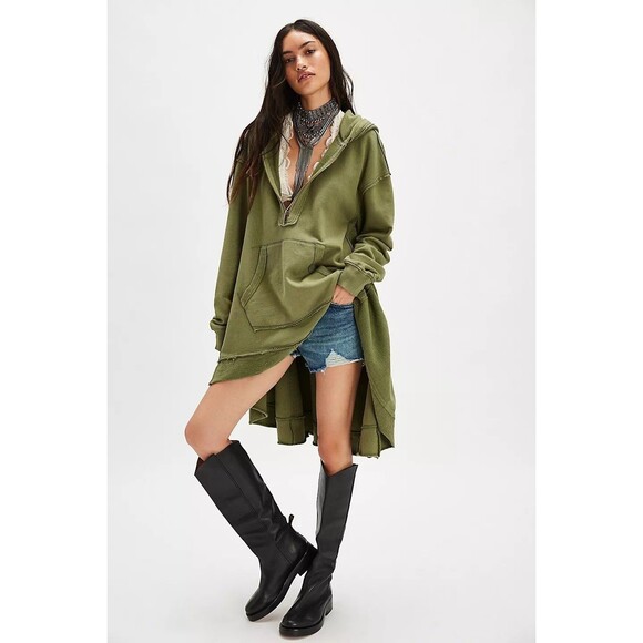 Free People North Sweatshirt Hoodie Tunic Top Oversized Slouchy Cotton M 283700 - Picture 1 of 11
